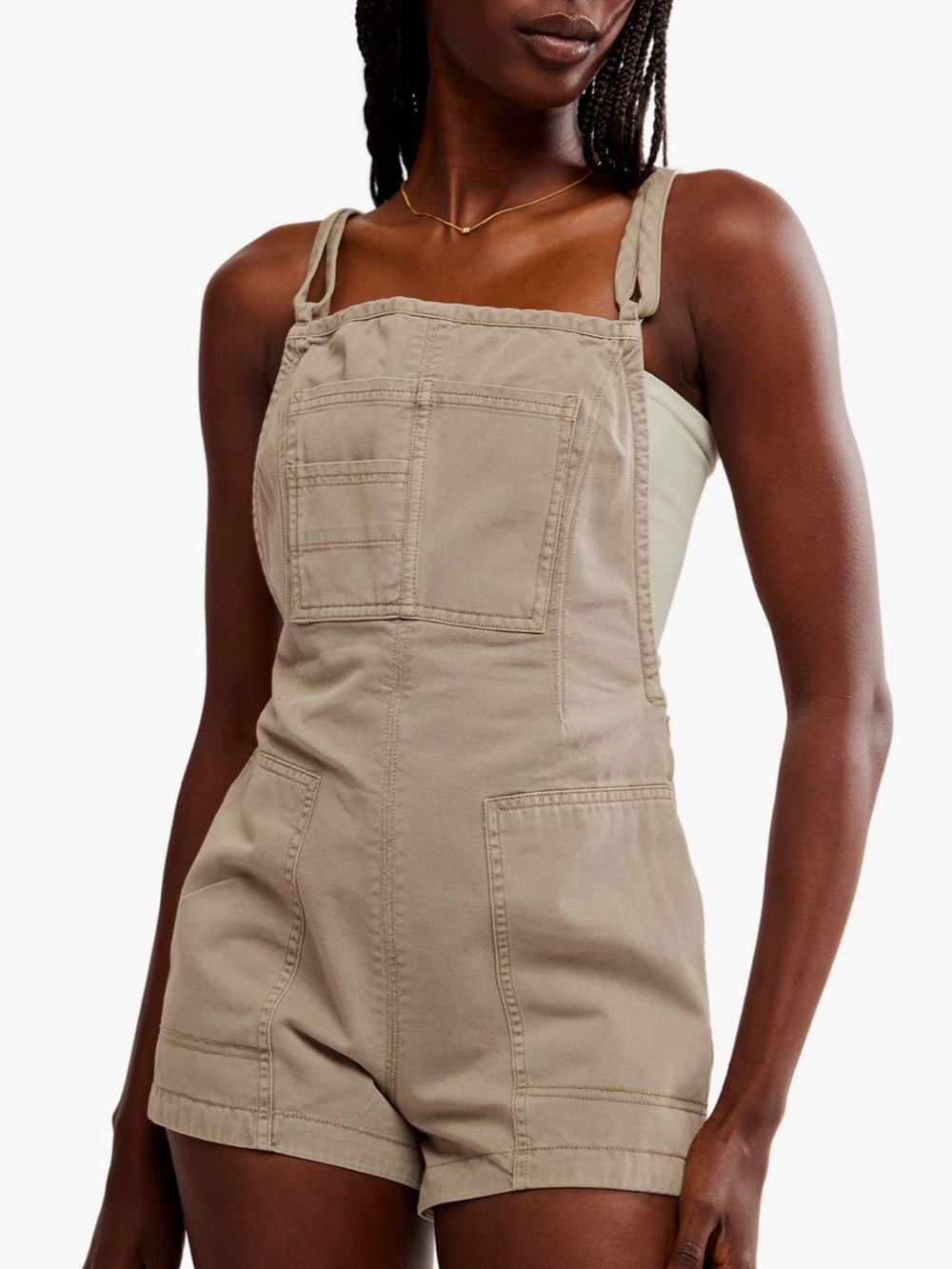 Free People Tough Love Denim Shortalls